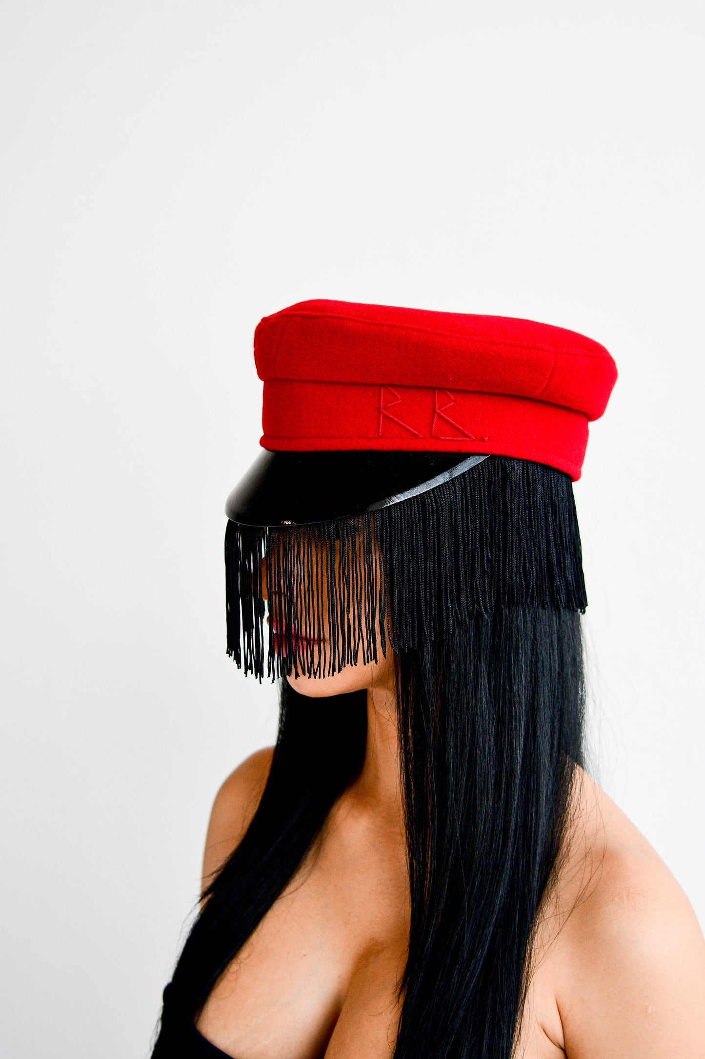 Red & Black Tassel Baker Boy